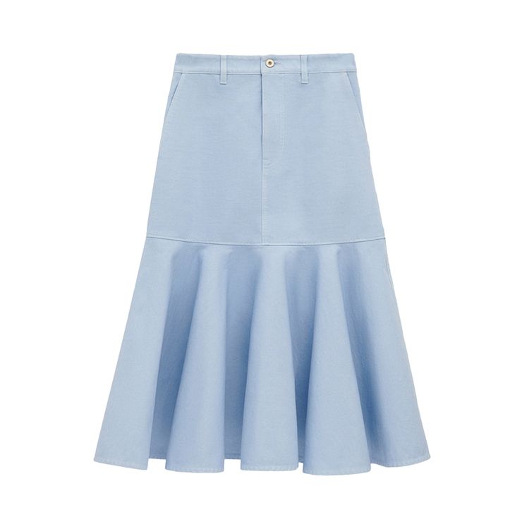 Loewe Flared Hem Midi Skirt Light Blue