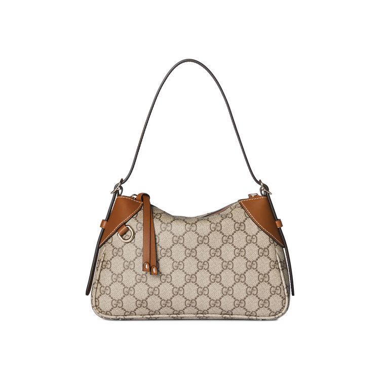 Gucci Emblem Small Shoulder Bag Beige