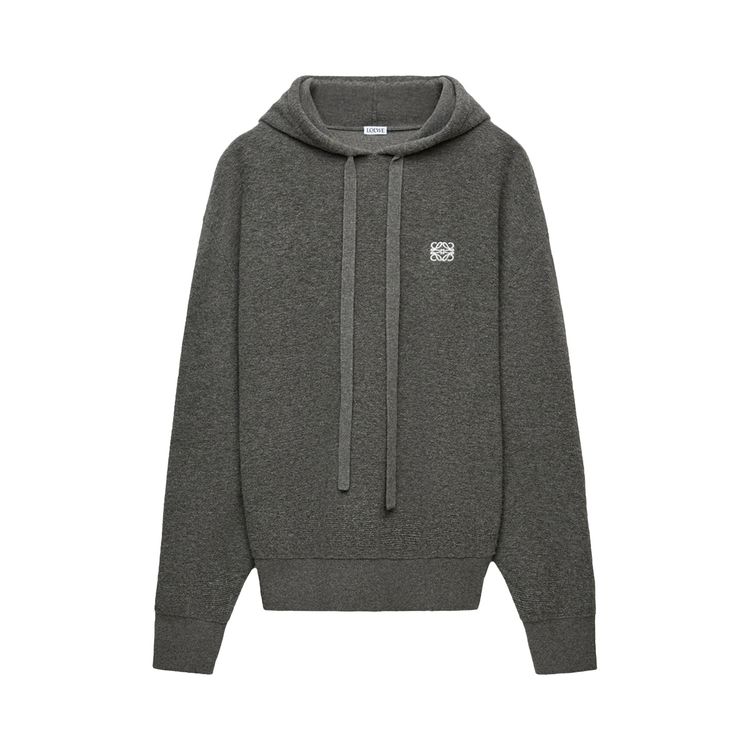 Loewe Drawstring Hoodie Grey