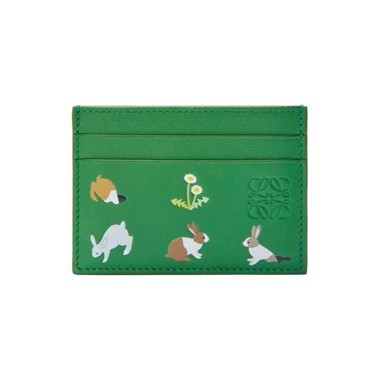 Loewe Bunnies Plain Cardholder Tropical Green