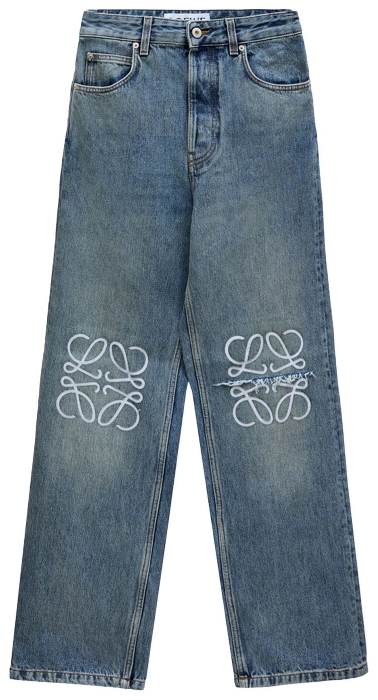 Loewe Anagram Baggy Jeans Washed Denim