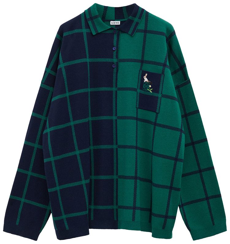 Loewe Polo Sweater Navy BlueGreen