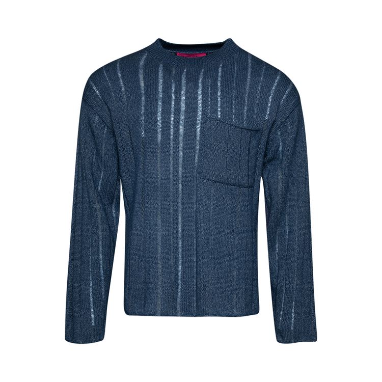 The Elder Statesman Drop Needle Pocket Racing Crew Sea Blue