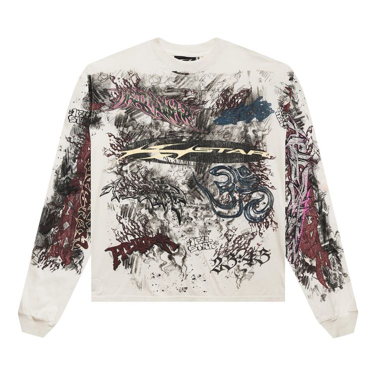 Hellstar Graffiti Long Sleeve White