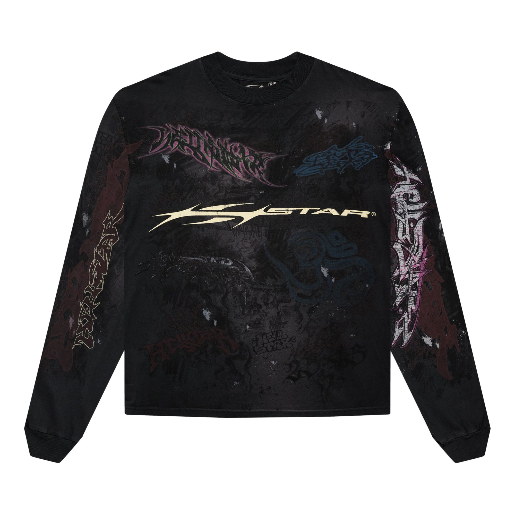 Buy Hellstar Graffiti Long-Sleeve 'Black' - HS11LS03 BLAC | GOAT