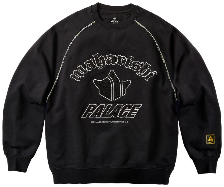Palace x Maharishi Temple Script Crew Black