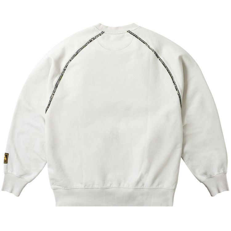 Palace x Maharishi Temple Script Crew Stone White