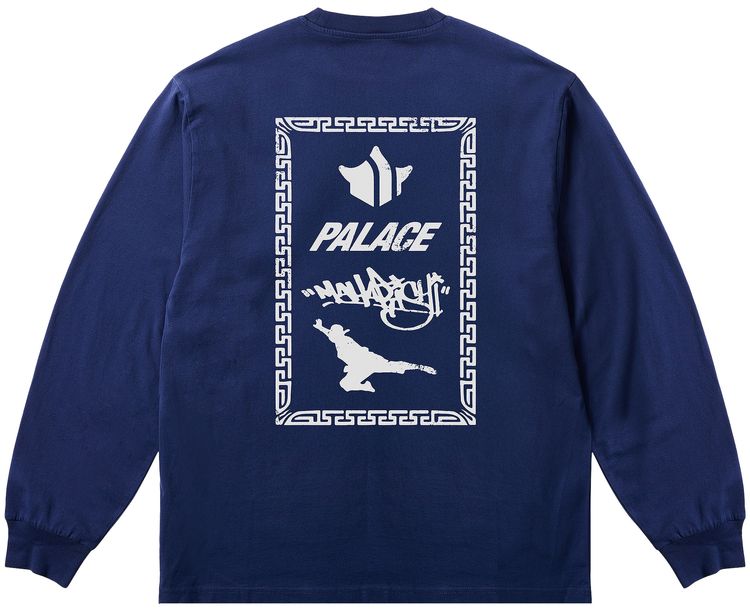 Palace x Maharishi Shaolin Tag Long Sleeve Blue