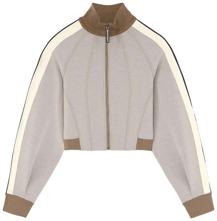 Palm Angels Neoprene Track Jacket TaupeOff White