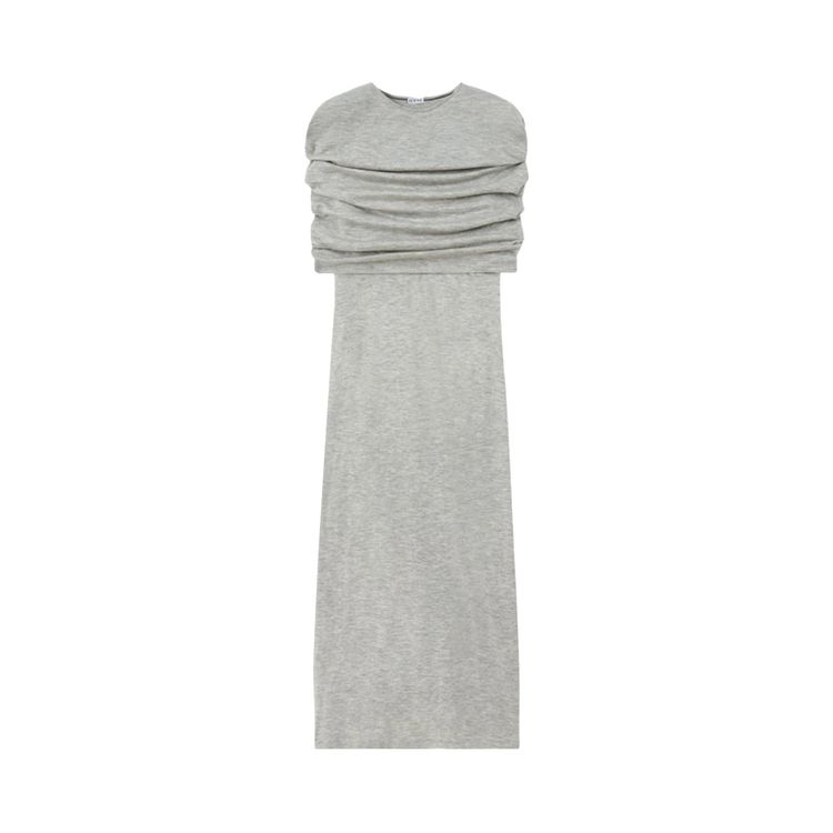 Loewe Cashmere Cape Tube Dress Pale Grey