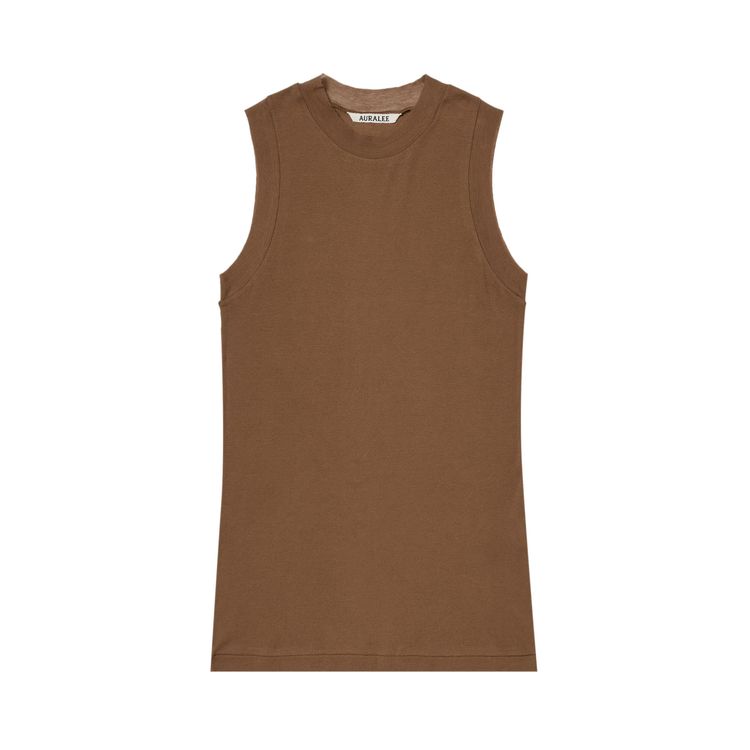 Auralee Super High Gauge Sheer Rib Tank Top Brown