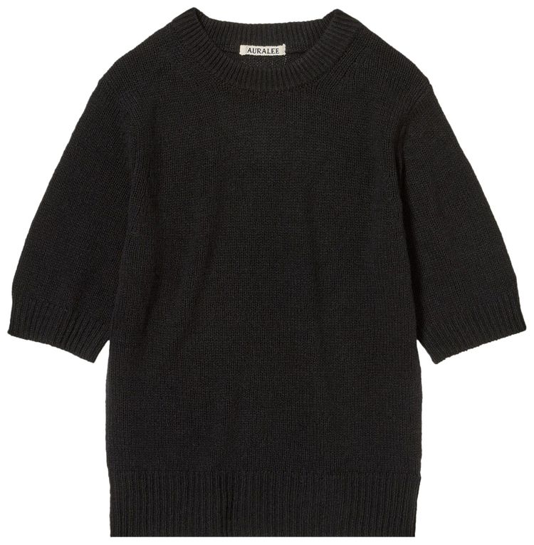 Auralee Summer Cashmere Knit Tee Black