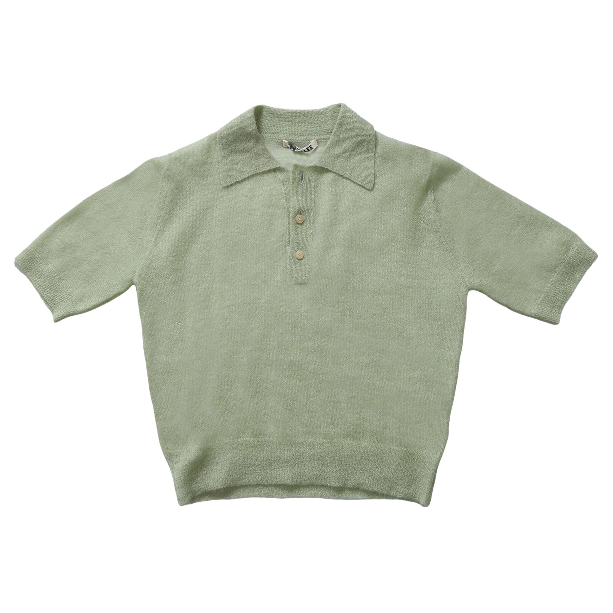 トップス 25ss auralee KID MOHAIR SHEER KNIT POLO Auralee 'Kid Mohair Sheer Knit Polo' (Pale Green) – C'H'C'M'