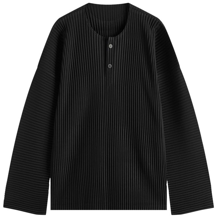 Homme Plisse Issey Miyake MC February Casual Long Sleeve Shirt Black