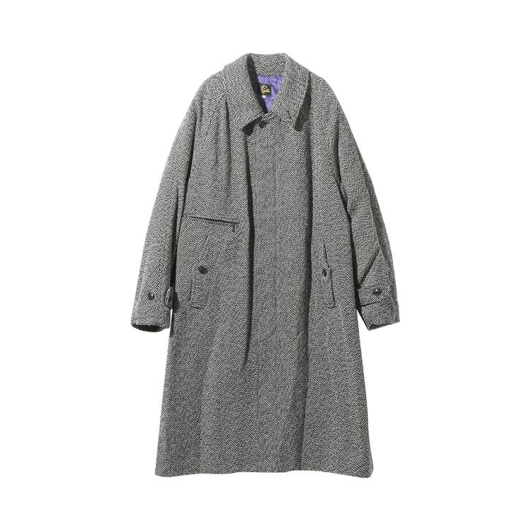 Needles Herringbone Balcollar Coat White