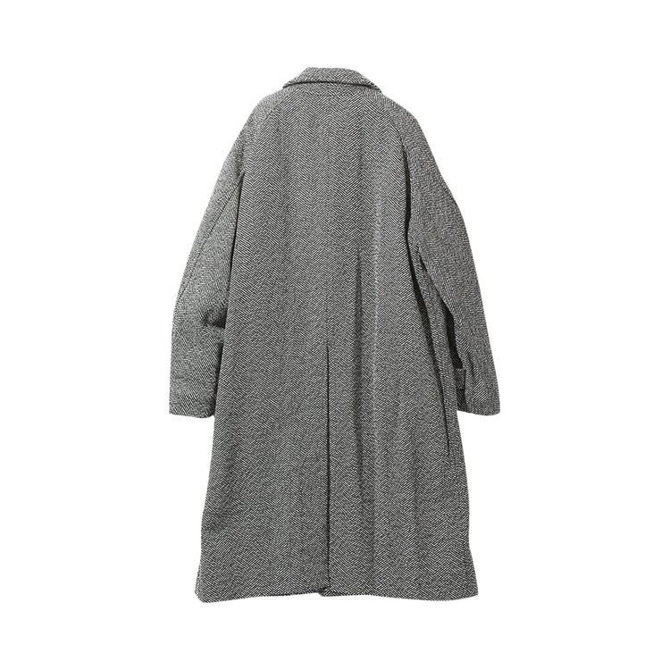 Needles Herringbone Balcollar Coat White