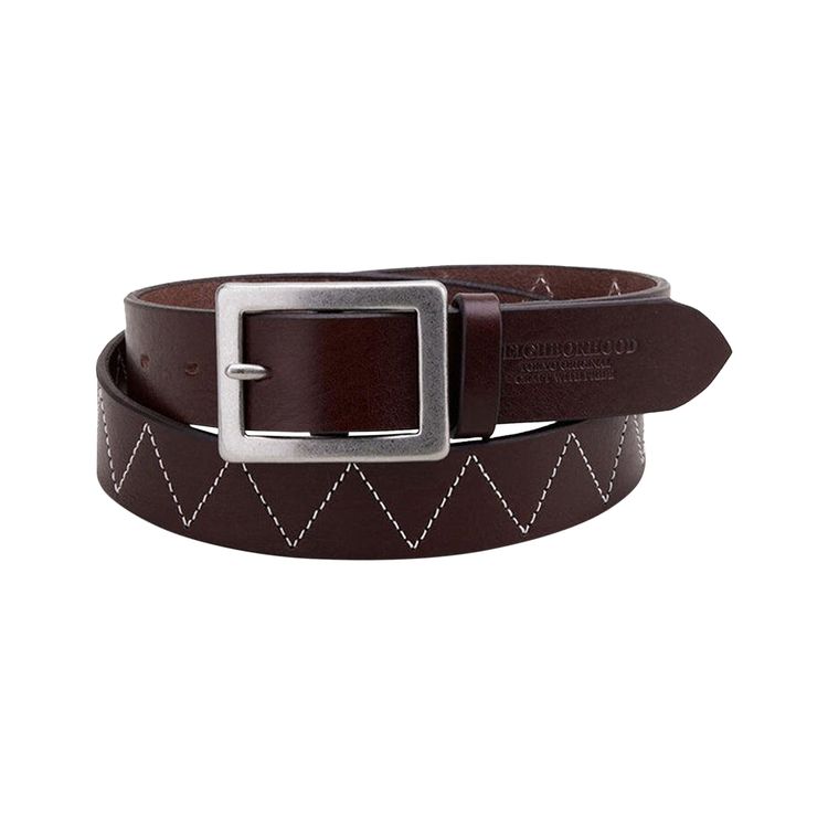 Neighborhood Wide Leather Belt Brown