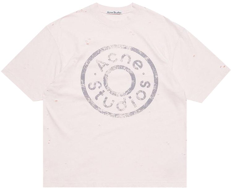 Acne Studios Button Logo Tee Faded Pink