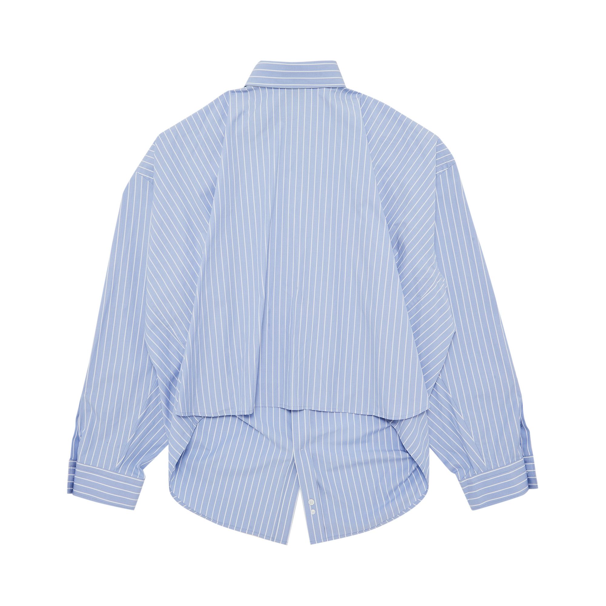 バレンシアガ BALENCIAGA 790945 TQM16 シャツ Buy Balenciaga Asymmetric Shirt 'Sky Blue/White' - 790945 TQM16
