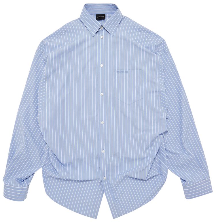 Balenciaga Asymmetric Shirt Sky BlueWhite