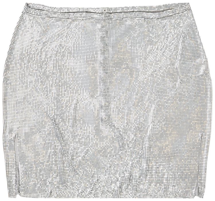 Rabanne Mesh Mini Skirt Silver