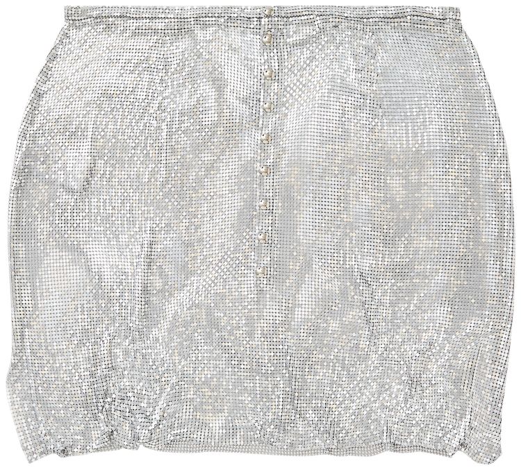 Rabanne Mesh Mini Skirt Silver