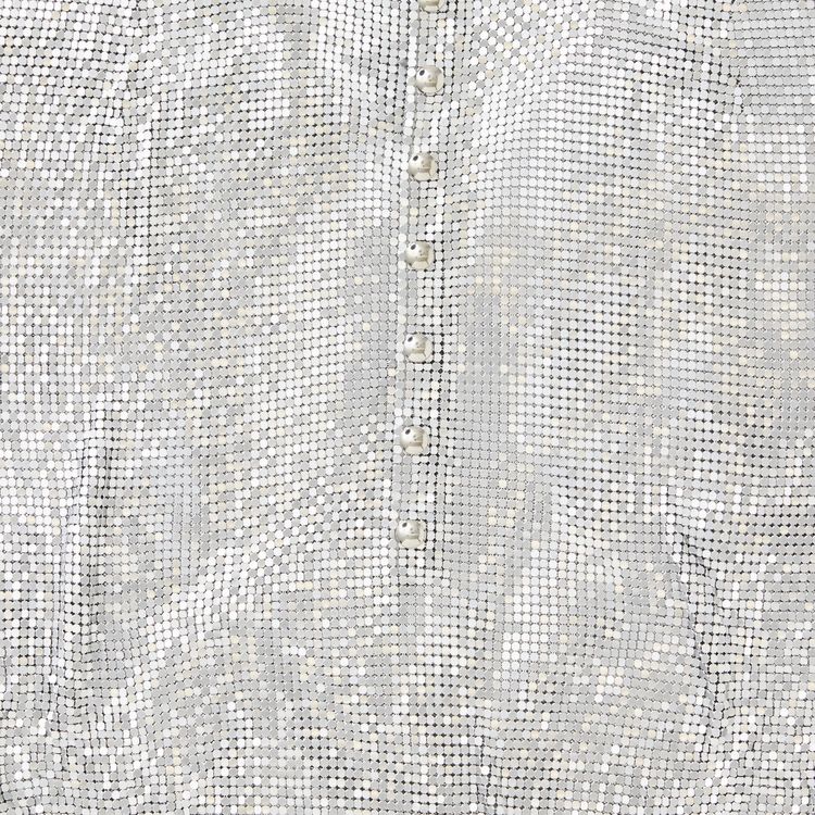 Rabanne Mesh Mini Skirt Silver