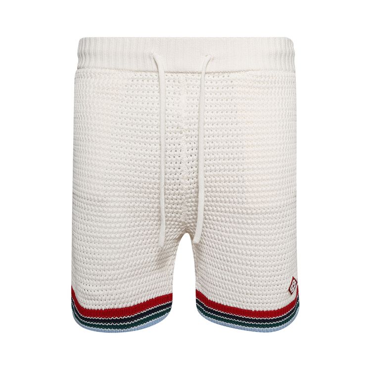 Casablanca Sporty Crochet Shorts White
