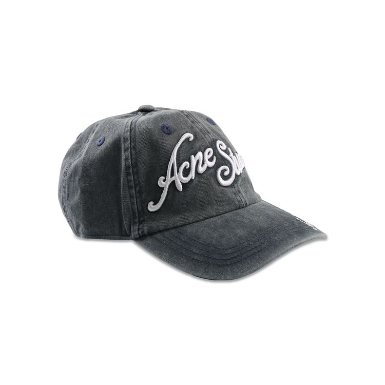 Acne Studios Logo Baseball Cap Faded Blue