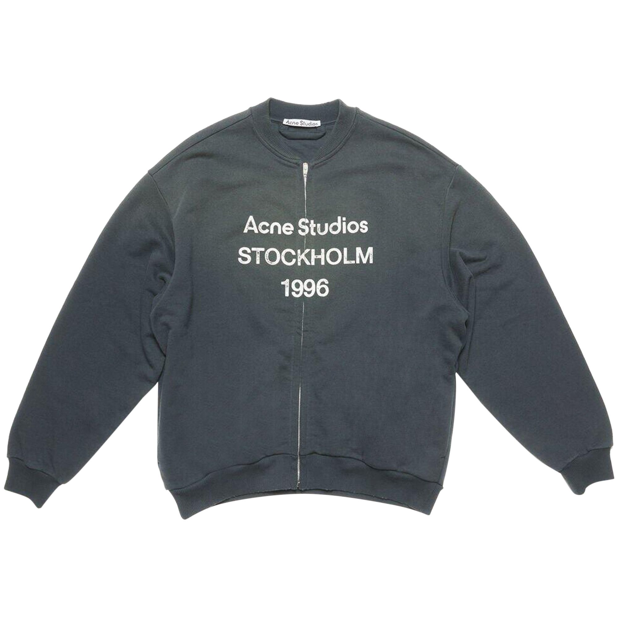 Buy Acne Studios Logo Zip Sweater 'Black' - CI0189 GOAT BLAC