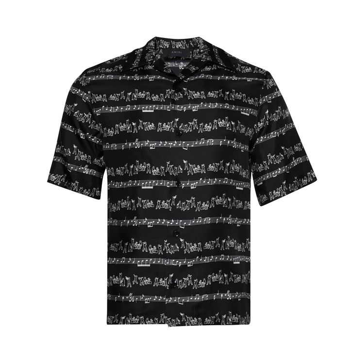 Amiri Jazz Band Bowling Shirt Black