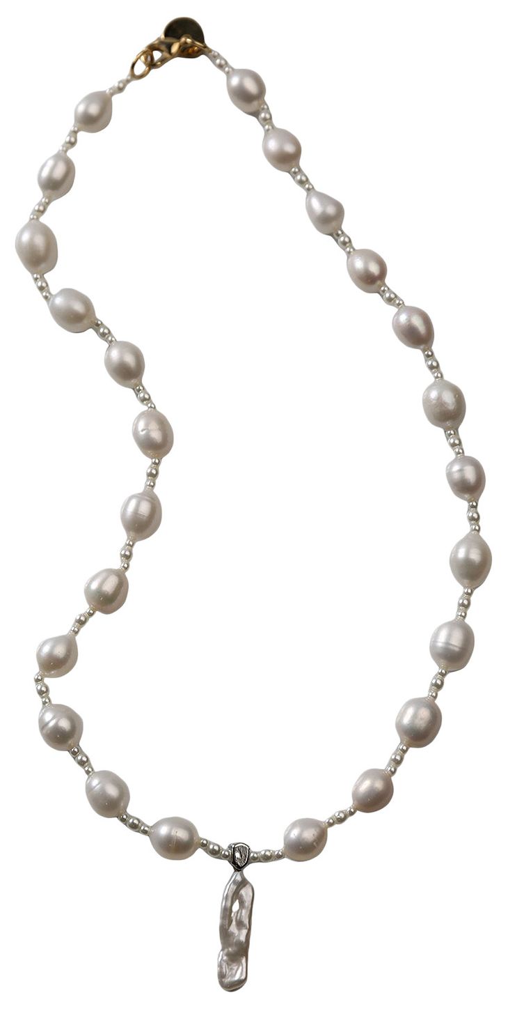 Simone Rocha Baroque Pearl Staccato Pattern Pendant Necklace PearlCrystal