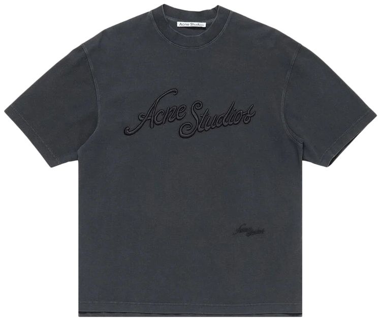 Acne Studios Logo lettering T Shirt Faded Black