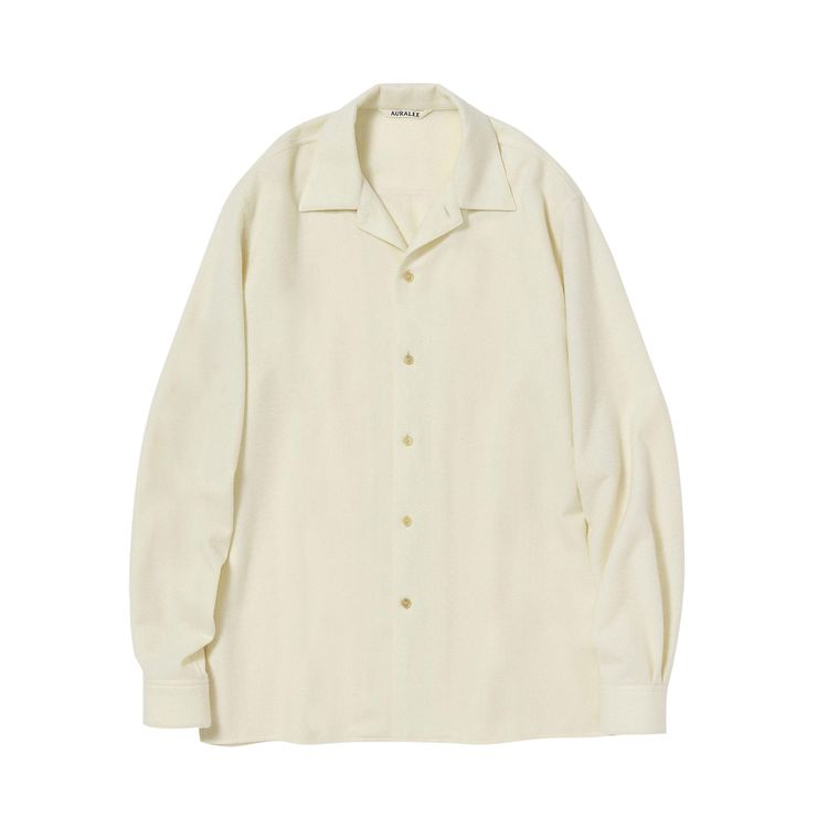 Auralee Cashmere Button Up Blouse Ivory White