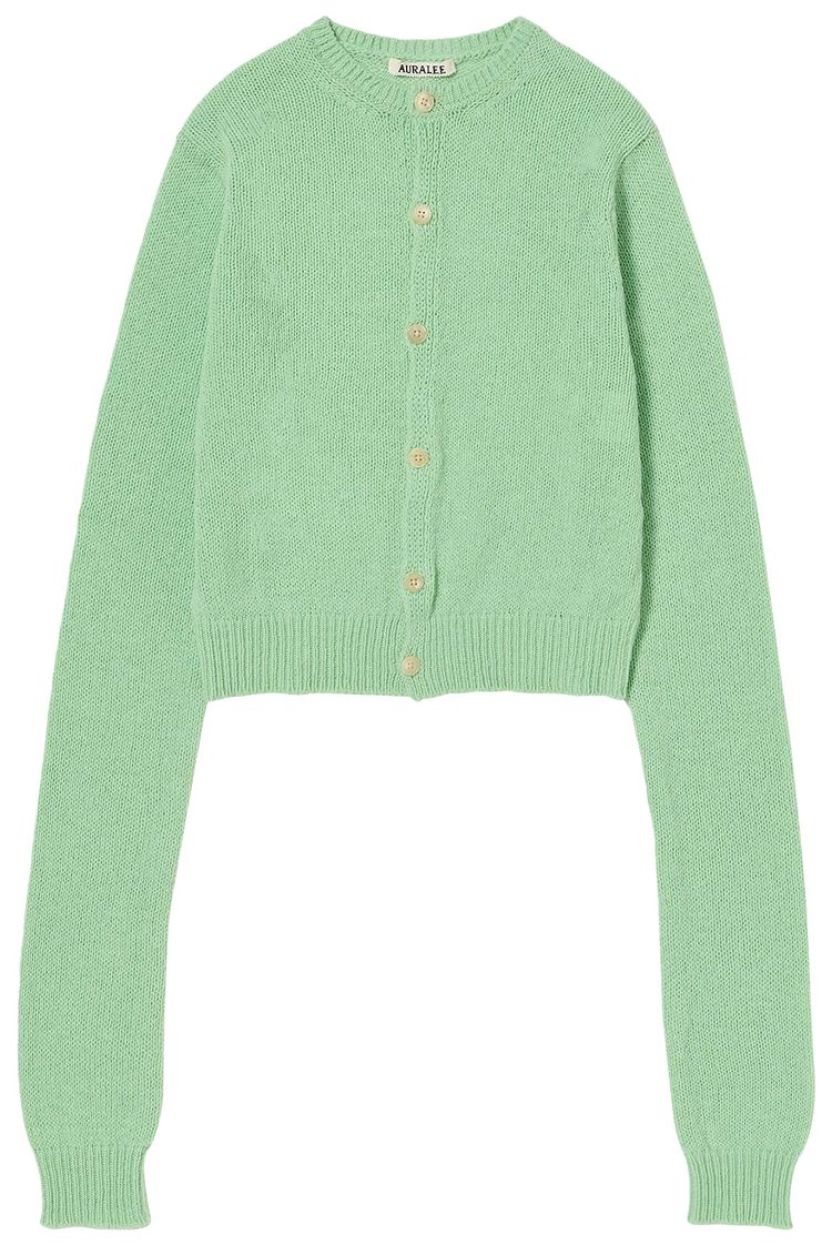 Auralee Summer Cashmere Cardigan Light Green