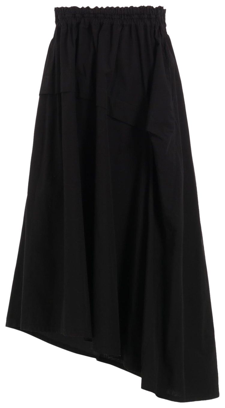 Ys Ko Right Tucked Asymmetery Skirt Black