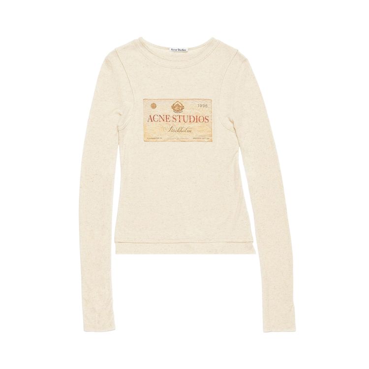 Acne Studios Double Layered Long Sleeve T Shirt Ecru Beige