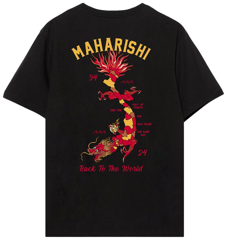 Maharishi Dragon Map T Shirt Black