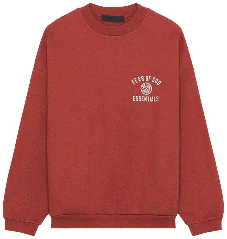 Fear of God Essentials Fleece Crewneck Red