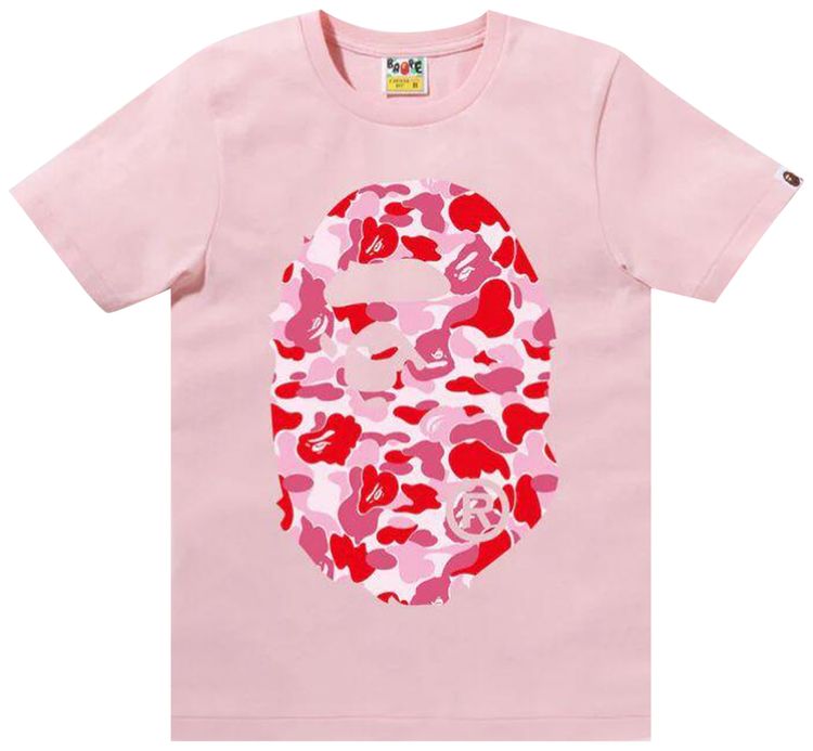 BAPE ABC Camo Big Ape Head Tee Pink