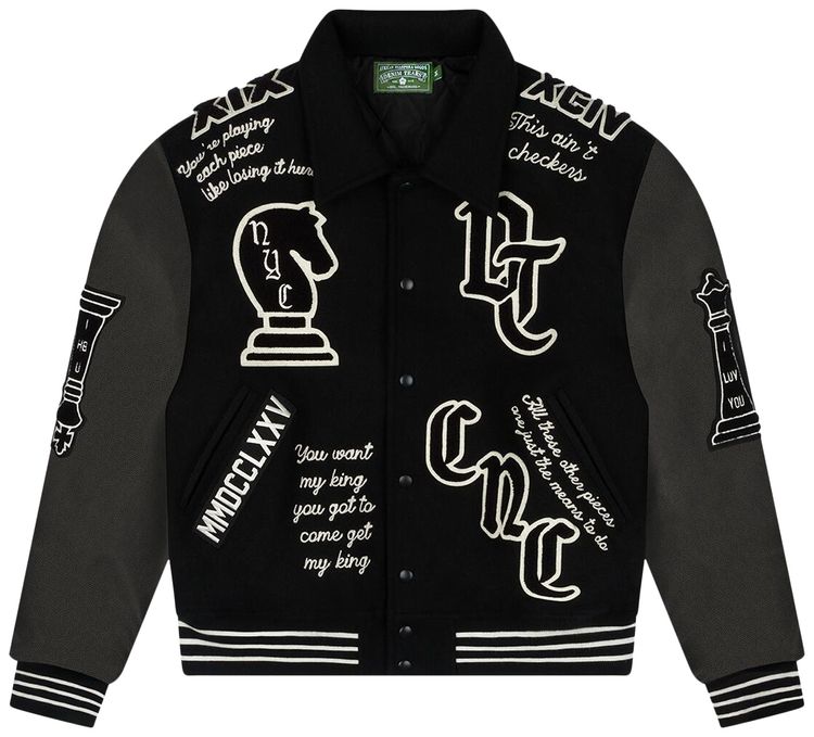Denim Tears Grandmaster Varsity Jacket Black
