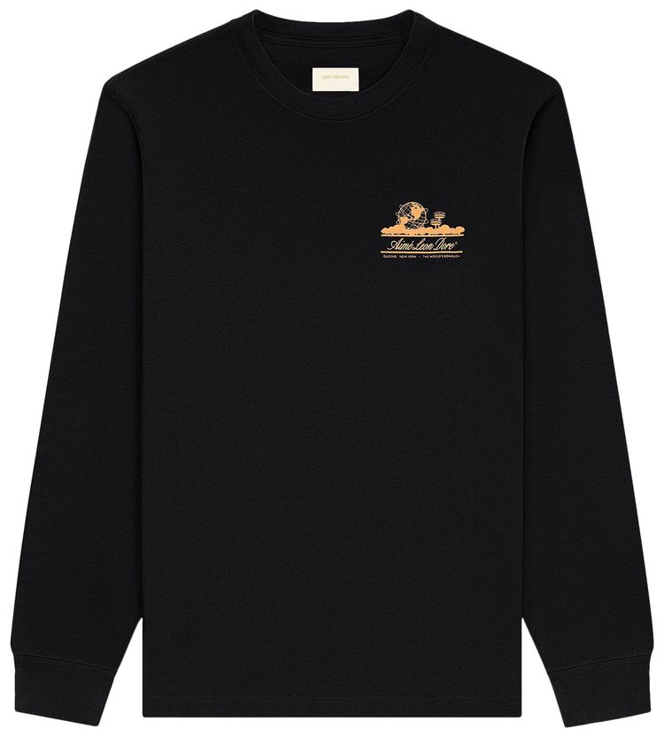 Aime Leon Dore Long Sleeve Unisphere Tee Jet Black