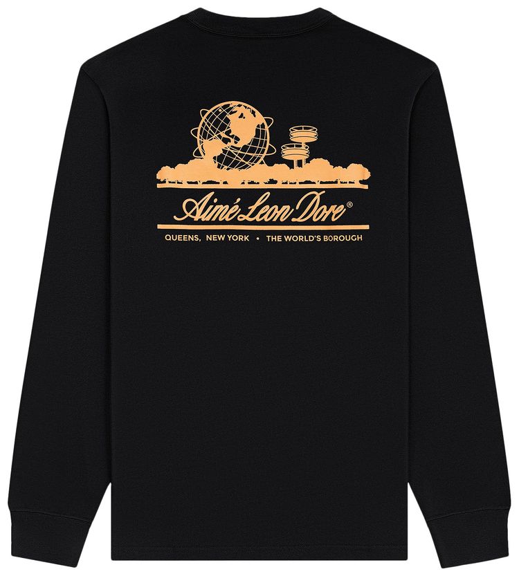 Aime Leon Dore Long Sleeve Unisphere Tee Jet Black
