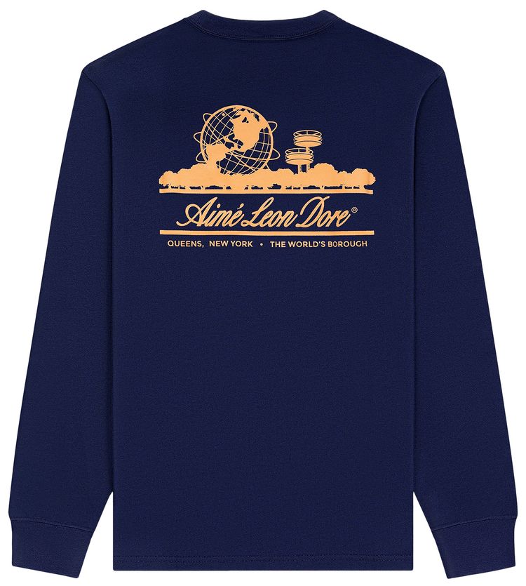 Aime Leon Dore Long Sleeve Unisphere Tee Evening Blue