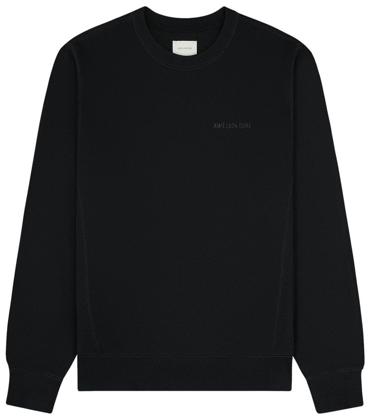 Aime Leon Dore Tonal Logo Crewneck Sweatshirt Jet Black