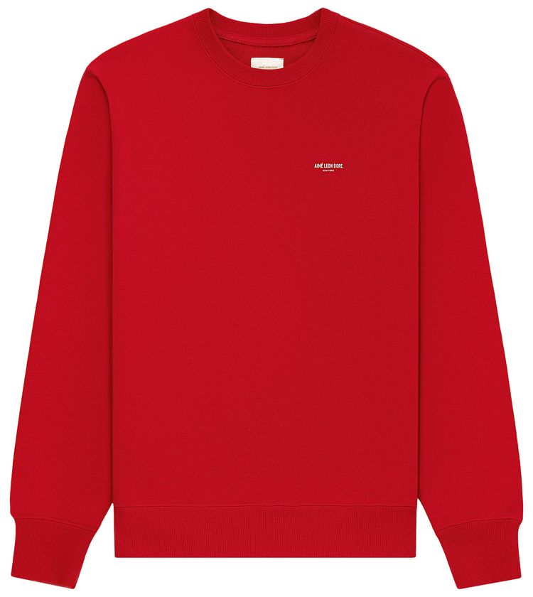 Aime Leon Dore Micro Logo Crewneck Sweatshirt Equestrian Red