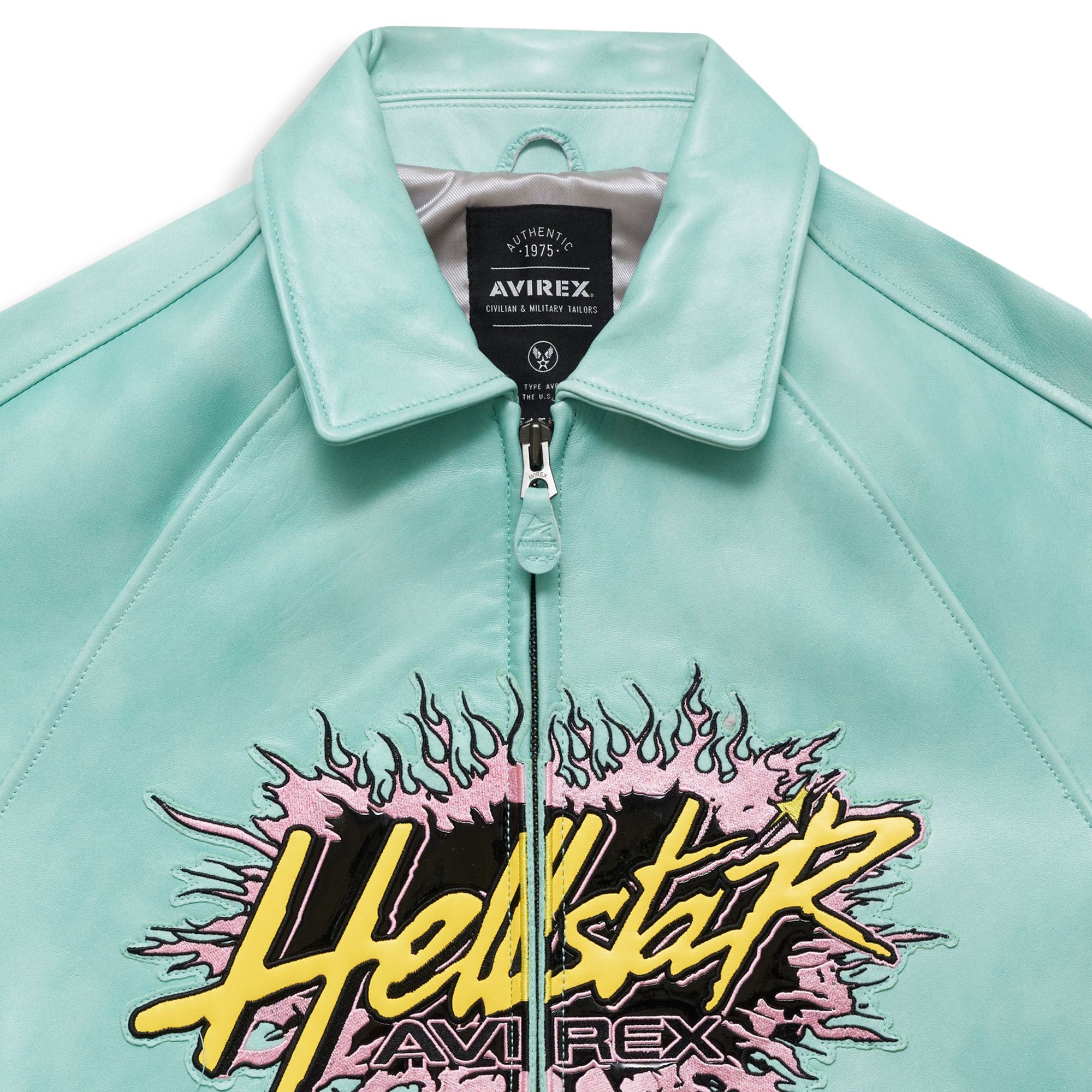 Buy Hellstar Icon Leather Jacket 'Aqua Blue' - HSAJCK1 BLUE | GOAT