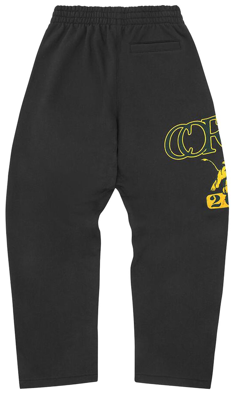 Corteiz Lion Varsity Open Hem Pant Black
