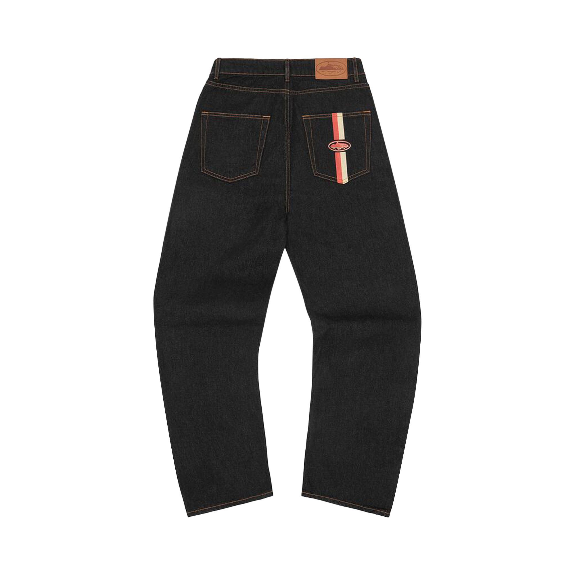 【保障できる】 'Black Jeans Baggy Stripe Dual Corteiz Buy Wash' CRTZ0108 - パンツ