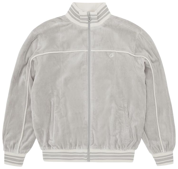 Corteiz VVS Uptown Velour Track Jacket Grey